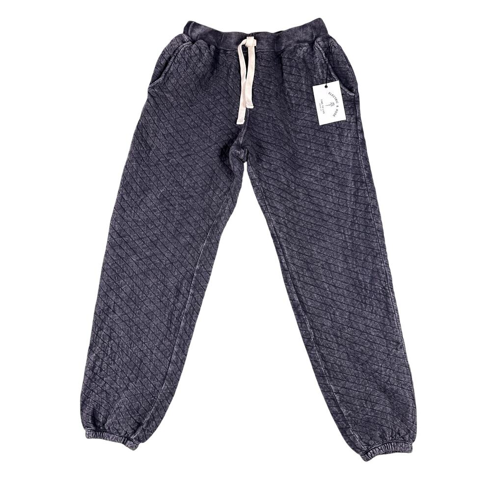 Electric and Rose Wessex Joggers Womens Medium Black Grey‎ Quilted Pattern